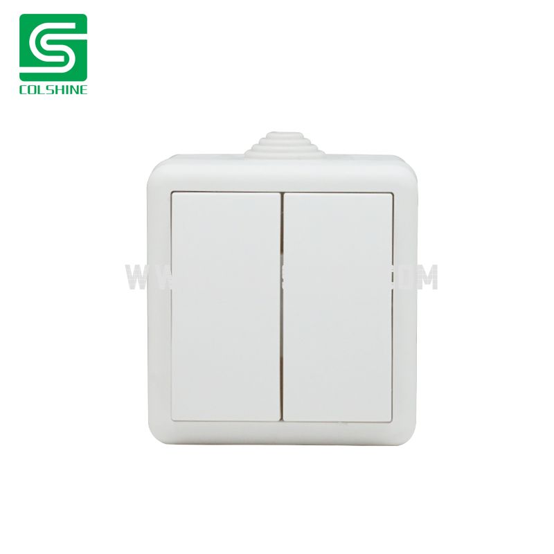 Double Surface Mounted Switch IP54 10 A 250 V White Ideal for Controlling Outdoor Lights